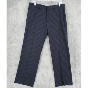 Theory Pants Womens 33 Pinstripe Career Office Wide Leg Pockets Lightweight